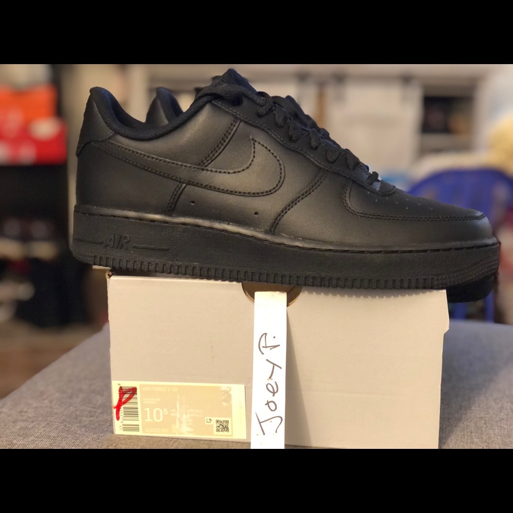 Nike Air Force 1 ‘07 Low Mens Sz 10.5 Black/Black